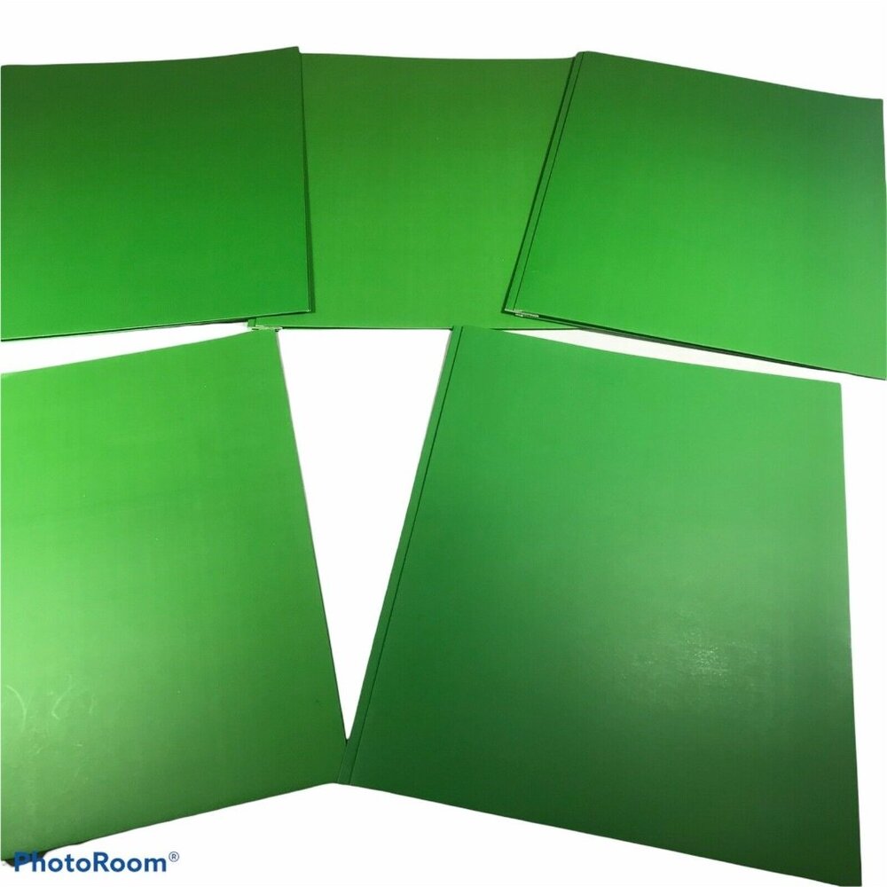 Lot Of 5 Pen And Gear Green Paper Stock 2 Pocket 3 Prong Folders New